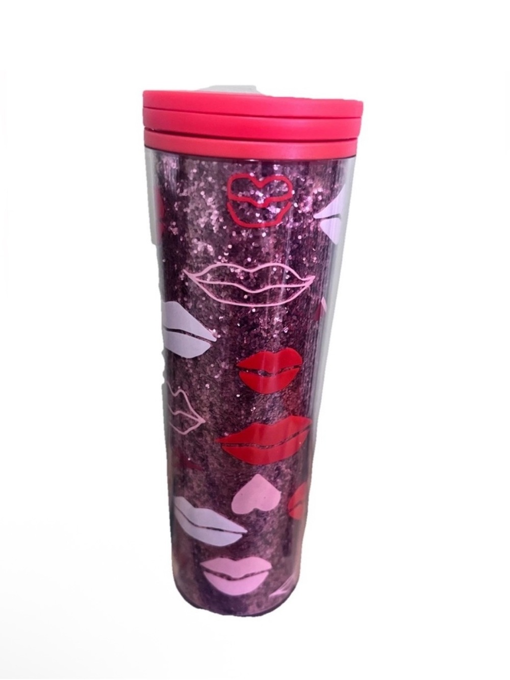 Starbucks Pink Glitter Kiss Travel Tumbler